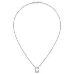14k White Gold 1/3 carat Lab Grown Diamond VS+ F+ Complete Letter C 18 inch Initial Necklace