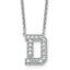 14k White Gold 1/2 carat Lab Grown Diamond VS+ F+ Complete Letter D 18 inch Initial Necklace