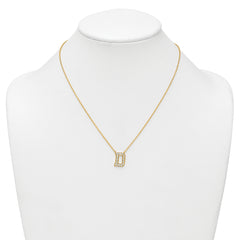 14k 1/2 carat Lab Grown Diamond VS+ F+ Complete Letter D 18 inch Initial Necklace