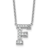 14k White Gold 1/3 carat Lab Grown Diamond VS+ F+ Complete Letter F 18 inch Initial Necklace