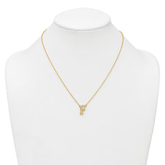 14k 1/3 carat Lab Grown Diamond VS+ F+ Complete Letter F 18 inch Initial Necklace