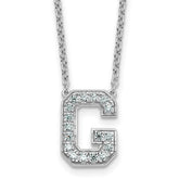 14k White Gold 1/3 carat Lab Grown Diamond VS+ F+ Complete Letter G 18 inch Initial Necklace