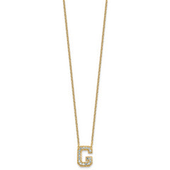 14k 1/3 carat Lab Grown Diamond VS+ F+ Complete Letter G 18 inch Initial Necklace