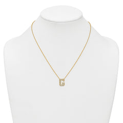 14k 1/3 carat Lab Grown Diamond VS+ F+ Complete Letter G 18 inch Initial Necklace