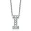 14k White Gold 1/4 carat Lab Grown Diamond VS+ F+ Complete Letter I 18 inch Initial Necklace