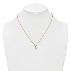 14k 1/4 carat Lab Grown Diamond VS+ F+ Complete Letter I 18 inch Initial Necklace