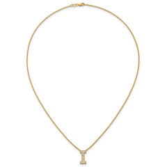 14k 1/4 carat Lab Grown Diamond VS+ F+ Complete Letter I 18 inch Initial Necklace