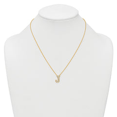 14k 1/3 carat Lab Grown Diamond VS+ F+ Complete Letter J 18 inch Initial Necklace