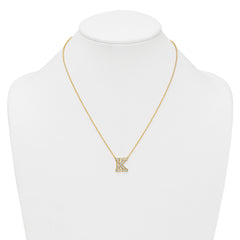 14k 1/2 carat Lab Grown Diamond VS+ F+ Complete Letter D 18 inch Initial Necklace