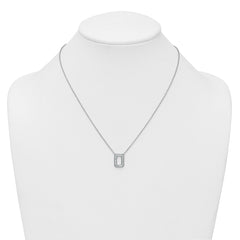 14k White Gold 1/3 carat Lab Grown Diamond VS+ F+ Complete Letter O 18 inch Initial Necklace