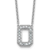 14k White Gold 1/3 carat Lab Grown Diamond VS+ F+ Complete Letter O 18 inch Initial Necklace