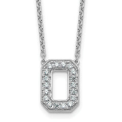 14k White Gold 1/3 carat Lab Grown Diamond VS+ F+ Complete Letter O 18 inch Initial Necklace