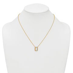 14k 1/3 carat Lab Grown Diamond VS+ F+ Complete Letter O 18 inch Initial Necklace