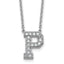 Lab-Grown Diamond P Initial Necklace in 14K White Gold (3/8 ct. tw.), 18 Inch - Sophia Jewelers