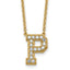 14k 3/8 carat Lab Grown Diamond VS+ F+ Complete Letter P 18 inch Initial Necklace