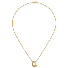 14k 3/8 carat Lab Grown Diamond VS+ F+ Complete Letter Q 18 inch Initial Necklace