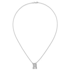 14k White Gold 1/2 carat Lab Grown Diamond VS+ F+ Complete Letter R 18 inch Initial Necklace