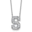 14k White Gold 3/8 carat Lab Grown Diamond VS+ F+ Complete Letter S 18 inch Initial Necklace