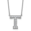 14k White Gold 1/3 carat Lab Grown Diamond VS+ F+ Complete Letter T 18 inch Initial Necklace