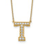 14k 1/3 carat Lab Grown Diamond VS+ F+ Complete Letter T 18 inch Initial Necklace