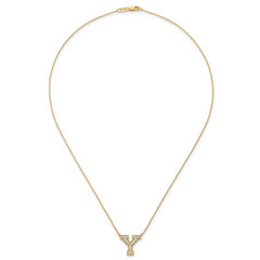 14k 3/8 carat Lab Grown Diamond VS+ F+ Complete Letter Y 18 inch Initial Necklace