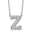14k White Gold 3/8 carat Lab Grown Diamond VS+ F+ Complete Letter Z 18 inch Initial Necklace