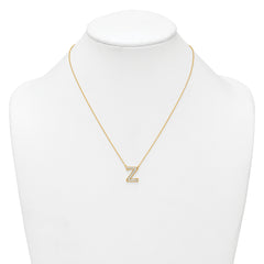 14k 3/8 carat Lab Grown Diamond VS+ F+ Complete Letter Z 18 inch Initial Necklace