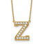 14k 3/8 carat Lab Grown Diamond VS+ F+ Complete Letter Z 18 inch Initial Necklace