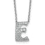 14k White Gold 3/8 carat Lab Grown Diamond VS+ F+ Complete Letter E 18 inch Initial Necklace