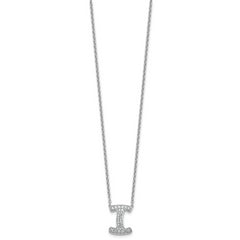 14k White Gold 1/3 carat Lab Grown Diamond VS+ F+ Complete Letter I 18 inch Initial Necklace