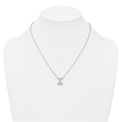 14k White Gold 1/3 carat Lab Grown Diamond VS+ F+ Complete Letter I 18 inch Initial Necklace