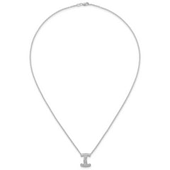 14k White Gold 1/3 carat Lab Grown Diamond VS+ F+ Complete Letter I 18 inch Initial Necklace