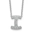 14k White Gold 1/3 carat Lab Grown Diamond VS+ F+ Complete Letter I 18 inch Initial Necklace