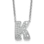Rounded Curved Lab-Grown Diamond Initial Necklace in 14K White Gold (1/2 ct. tw.), 18 Inch - Sophia Jewelers