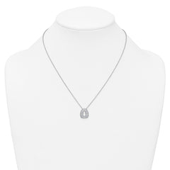 14k White Gold 1/2 carat Lab Grown Diamond VS+ F+ Complete Letter O 18 inch Initial Necklace