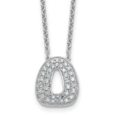 14k White Gold 1/2 carat Lab Grown Diamond VS+ F+ Complete Letter O 18 inch Initial Necklace