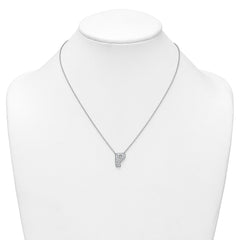 14k White Gold 1/2 carat Lab Grown Diamond VS+ F+ Complete Letter P 18 inch Initial Necklace