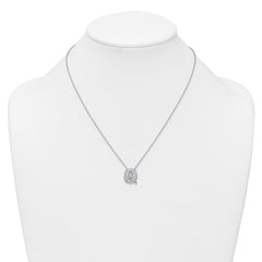 14k White Gold 1/2 carat Lab Grown Diamond VS+ F+ Complete Letter Q 18 inch Initial Necklace