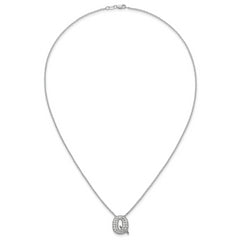 14k White Gold 1/2 carat Lab Grown Diamond VS+ F+ Complete Letter Q 18 inch Initial Necklace