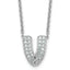 14k White Gold 1/2 carat Lab Grown Diamond VS+ F+ Complete Letter V 18 inch Initial Necklace