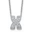 14k White Gold 1/2 carat Lab Grown Diamond VS+ F+ Complete Letter X 18 inch Initial Necklace