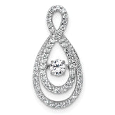 14k White Gold 1/2 carat Lab Grown Diamond VS+ F+ Complete Teardrop Pendant