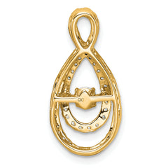 14k 1/2 carat Lab Grown Diamond VS+ F+ Complete Teardrop Pendant