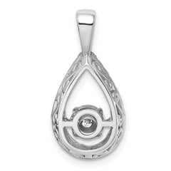 14k White Gold 1/2 carat Lab Grown Diamond VS+ F+ Complete Teardrop Pendant