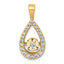 14k 1/2 carat Lab Grown Diamond VS+ F+ Complete Teardrop Pendant