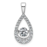 14k White Gold 7/8 carat Lab Grown Diamond VS+ F+ Complete Teardrop Pendant