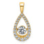 14k 7/8 carat Lab Grown Diamond VS+ F+ Complete Teardrop Pendant