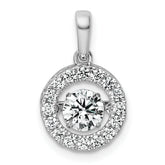 14k White Gold 3/4 carat Lab Grown Diamond VS+ F+ Complete Vibrant Circle Pendant