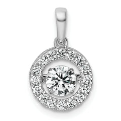 14k White Gold 3/4 carat Lab Grown Diamond VS+ F+ Complete Vibrant Circle Pendant