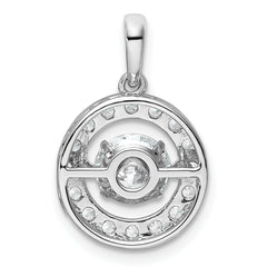 14k White Gold 1 1/2 carat Lab Grown Diamond VS+ F+ Complete Vibrant Circle Pendant